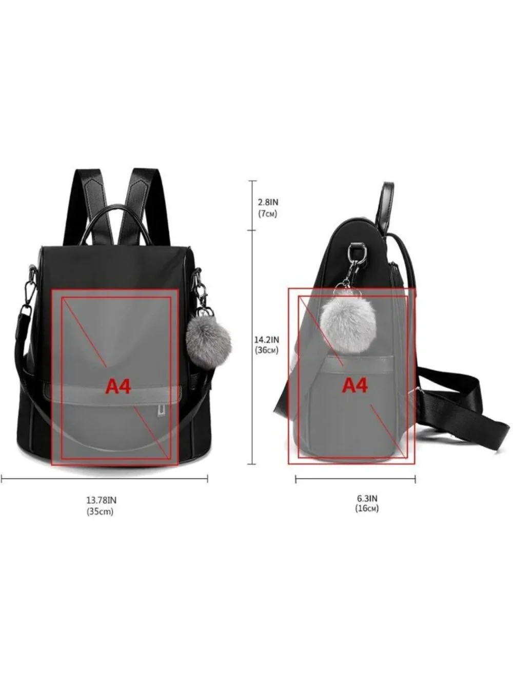 Stylish Lightweight Nylon Anti-Theft Women’s Backpack Purse for Travel & Casual